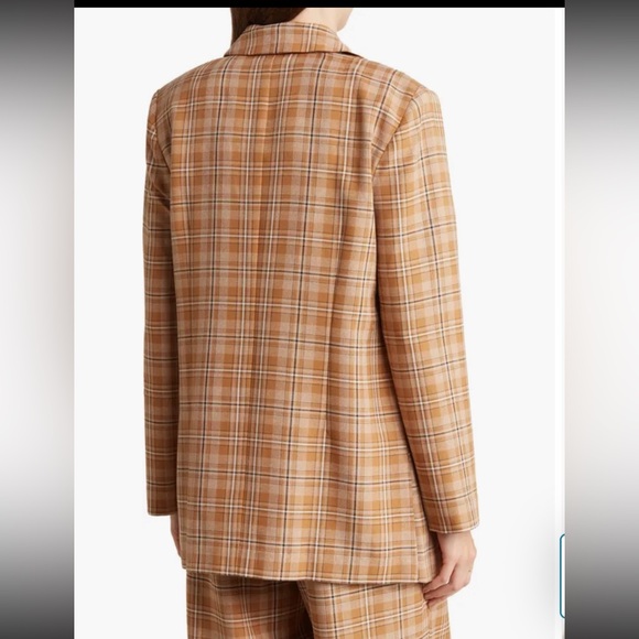 Melrose and Market Plaid print notched lapel one button Women's Blazer medium - Picture 12 of 12